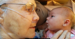 Baby Meets Great Grandma for 1st Time