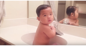 Baby Priceless Reaction to Bathtub Fart